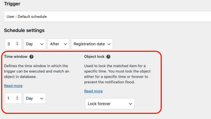 Defining time window for Scheduled Triggers in Notification Plugin.