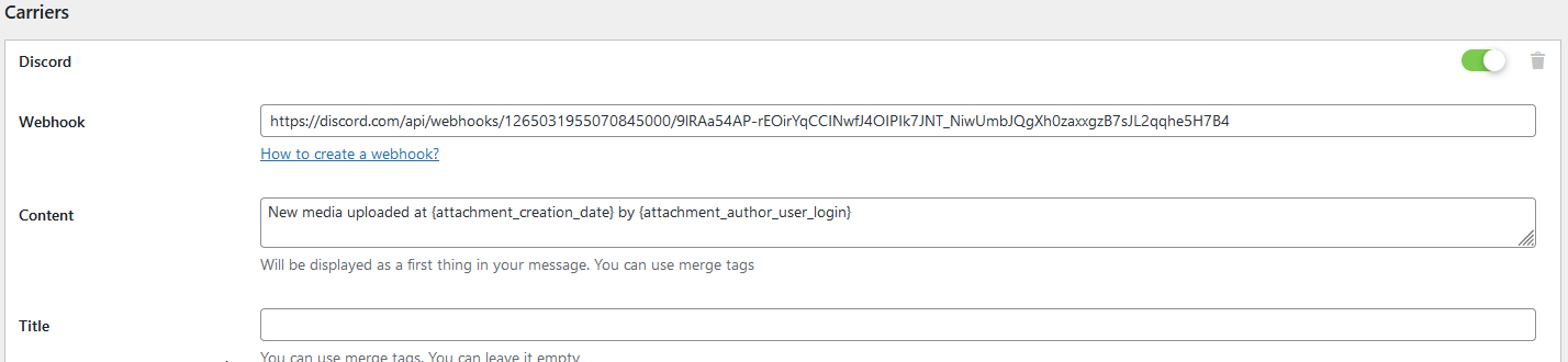 How to set up a Discord notification for media file uploads? - BracketSpace