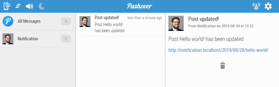 pushover and Notification Plugin integration
