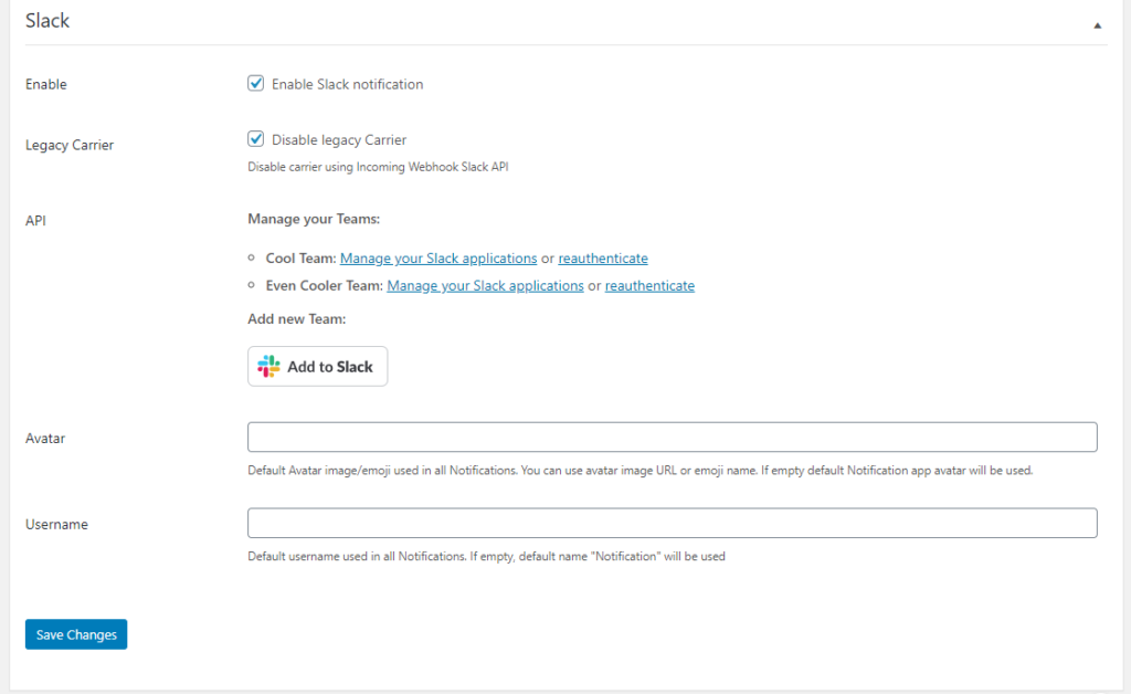 Notification Slack BracketSpace